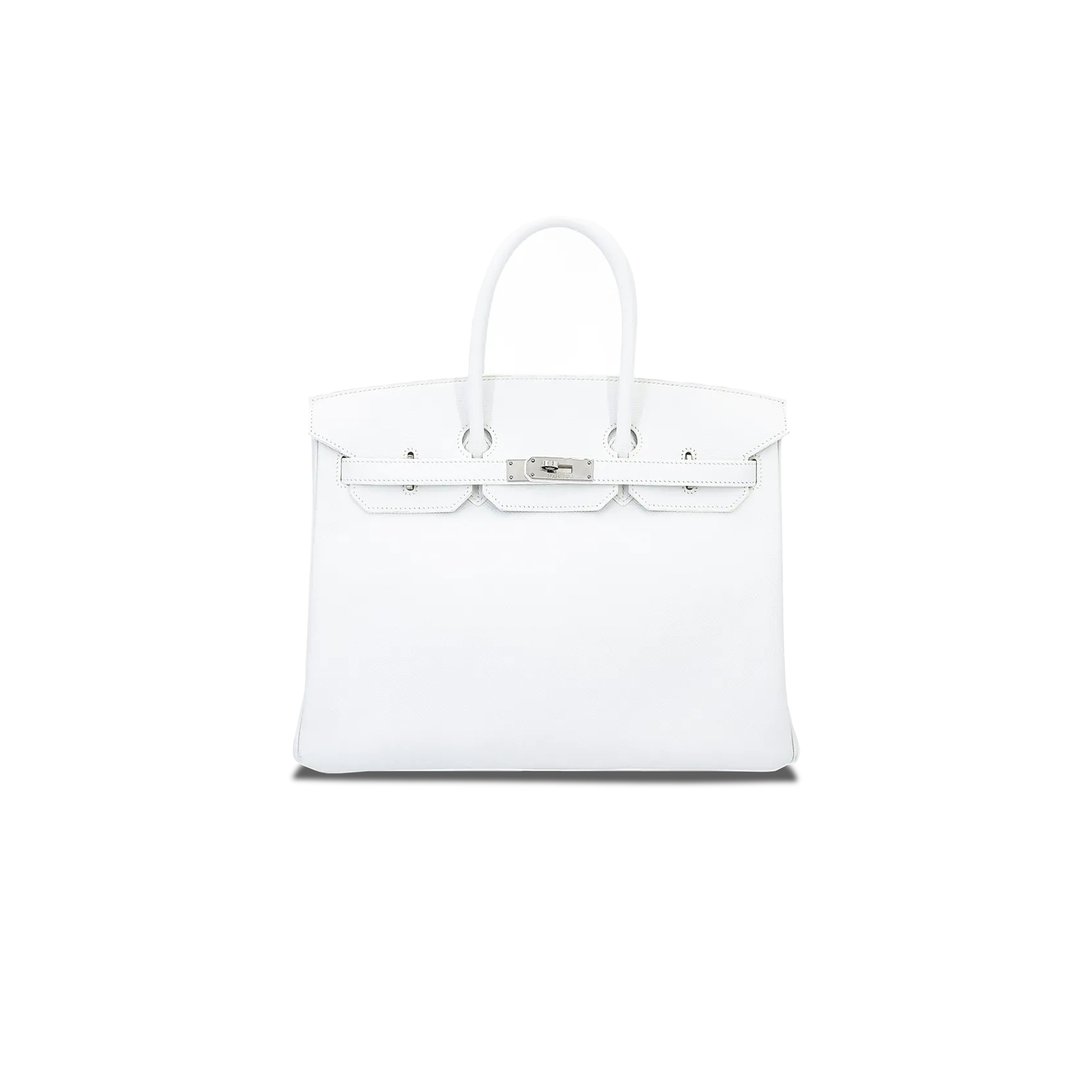 HERMÈS BIRKIN 30 SWIFT LEATHER PURE WHITE SILVER BUCKLE H049352CK21 (30*23*15cm)